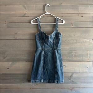 REFORMATION JEANS |  Nikki Bustier Demin Mini Dress Palermo Wash Size 0